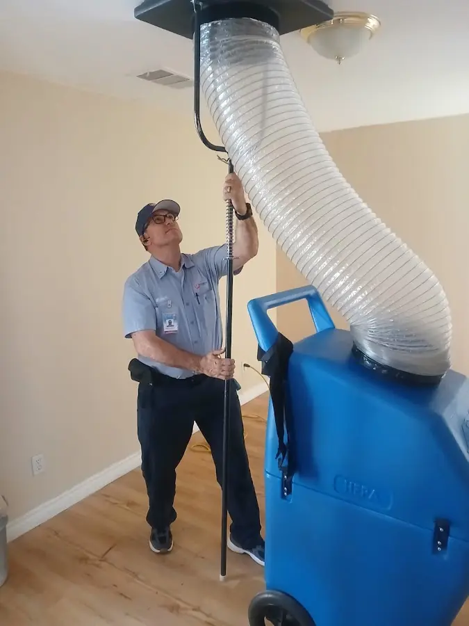 Mini Split Installation technician using HEPA equipment in West Richland
